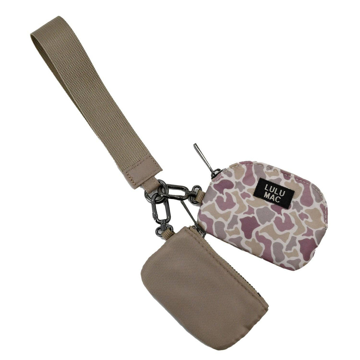 Lulu Mac Double Pouch Wristlet — Camo/Beige