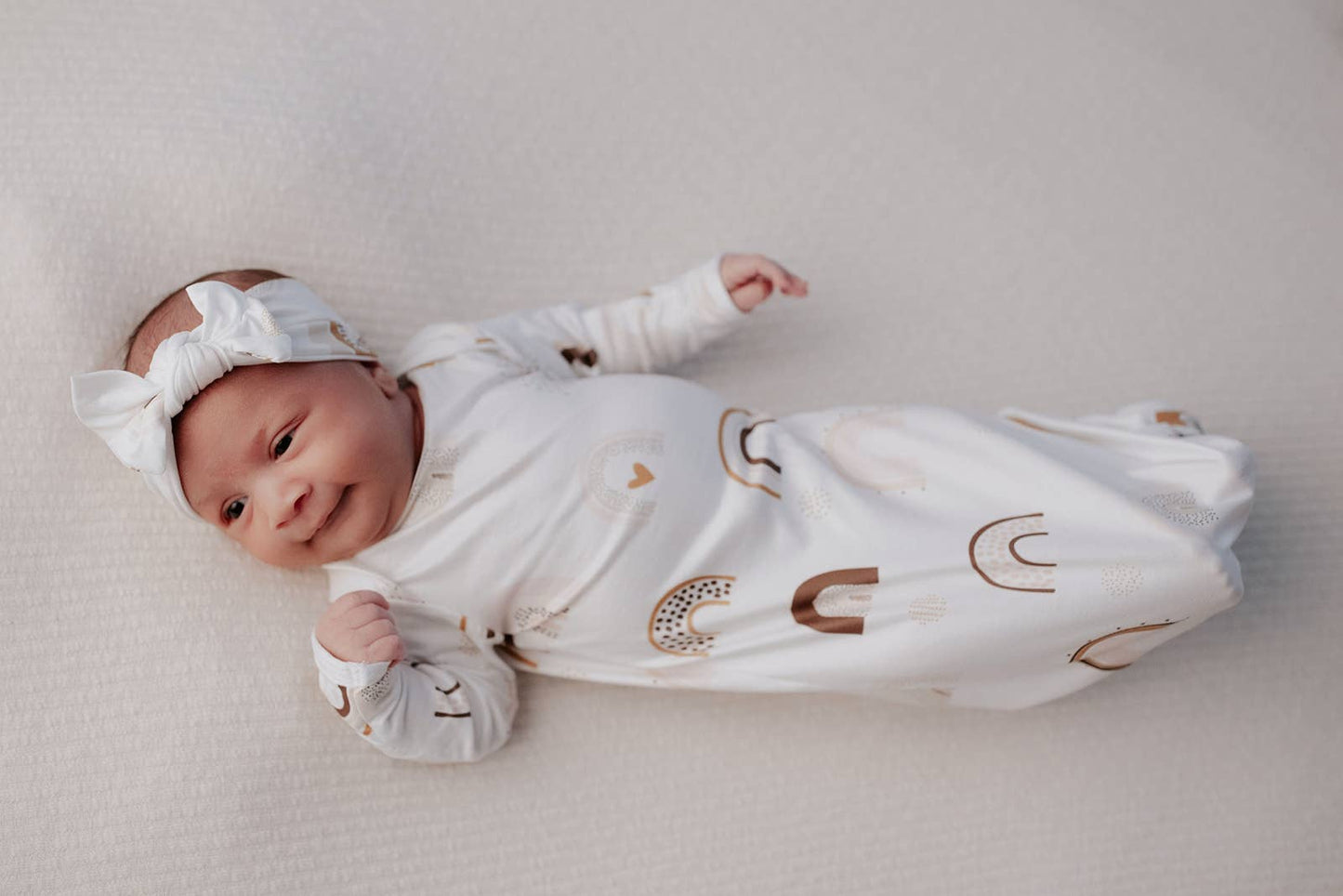 Rainbow Knotted Baby Gown (Newborn - 3 Months)