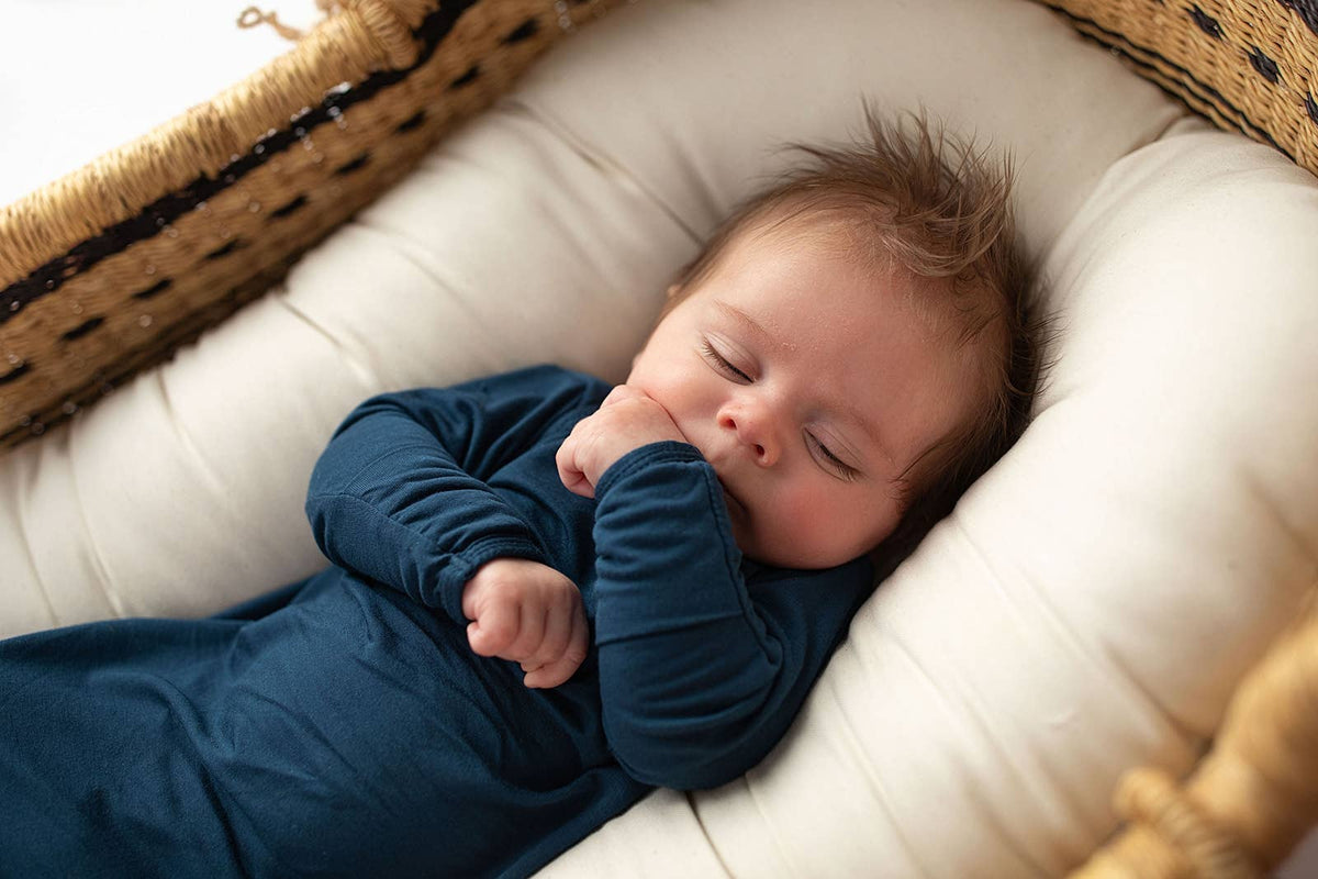 Navy Blue Knotted Baby Gown (Newborn - 3 Months)