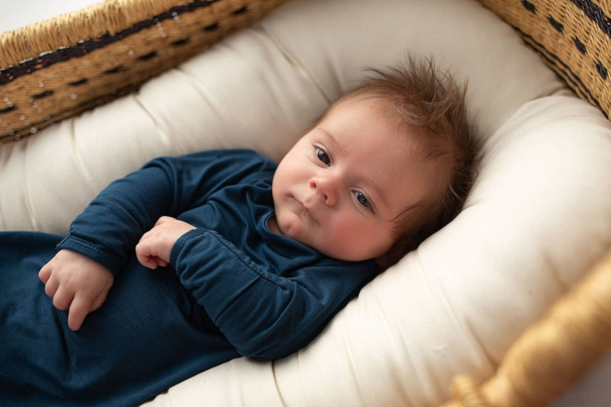 Navy Blue Knotted Baby Gown (Newborn - 3 Months)