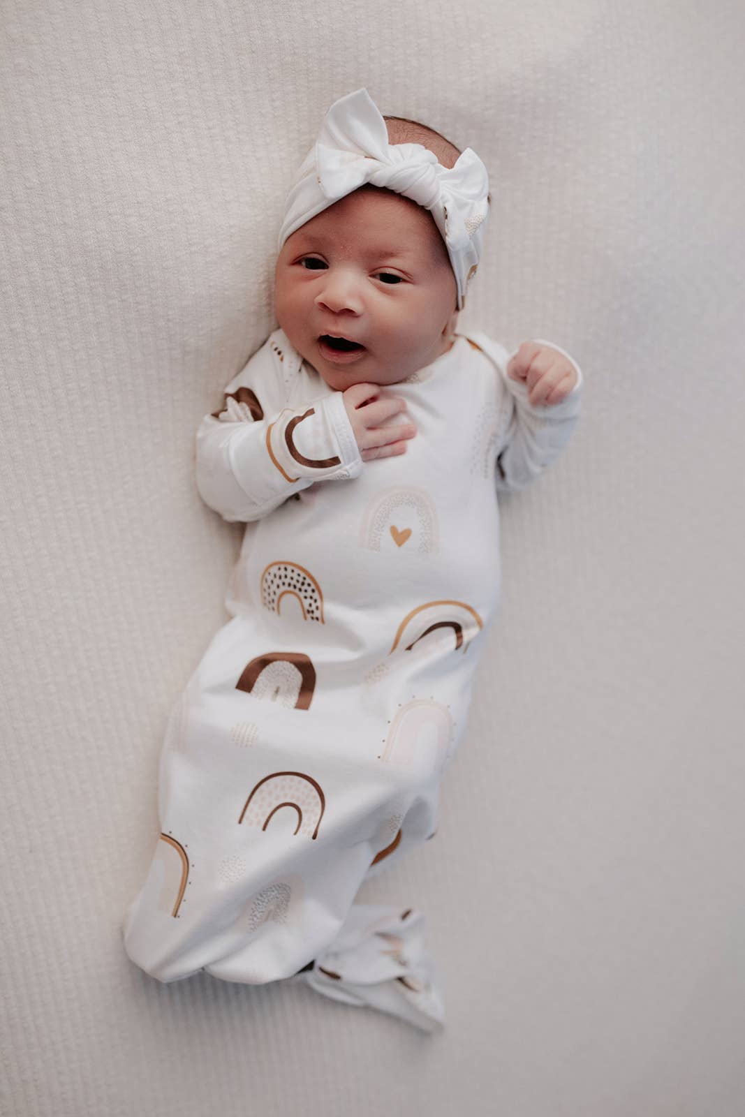 Rainbow Knotted Baby Gown (Newborn - 3 Months)