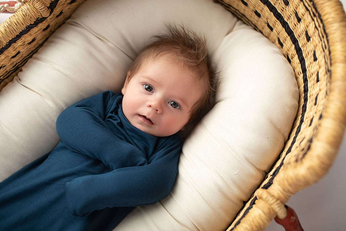 Navy Blue Knotted Baby Gown (Newborn - 3 Months)