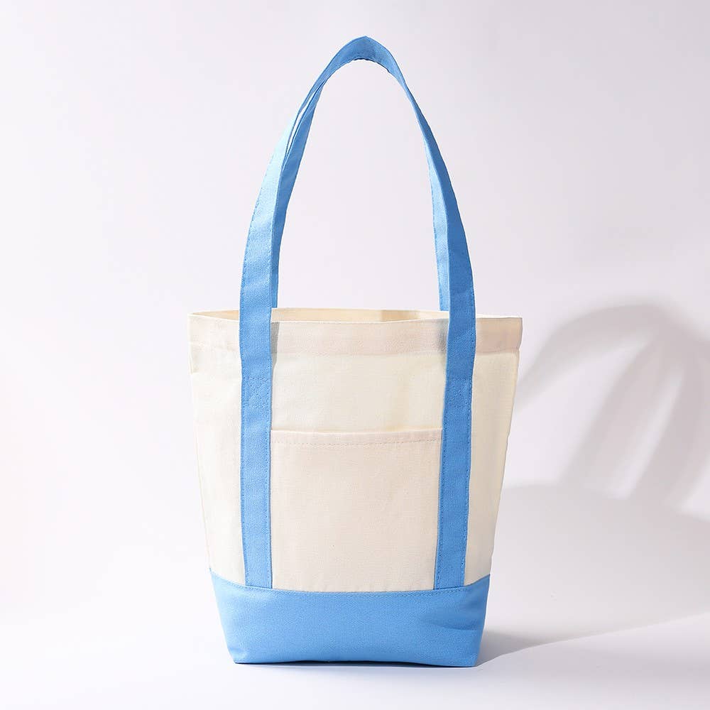 Medium Cotton Canvas Shoulder Tote Bag | 40P612: Pink