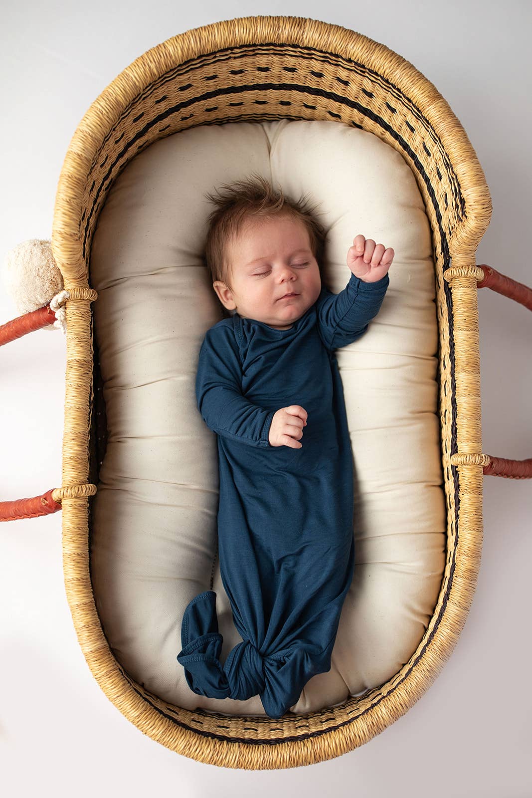 Navy Blue Knotted Baby Gown (Newborn - 3 Months)