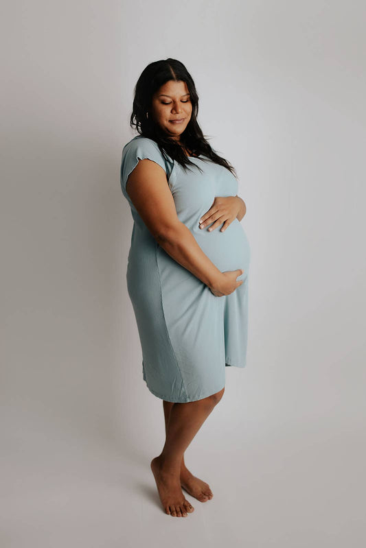 Blue Bird Maternity Labor, Delivery & Nursing Gown (Size 2)