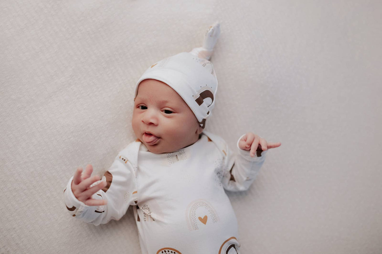Rainbow Knotted Baby Gown (Newborn - 3 Months)