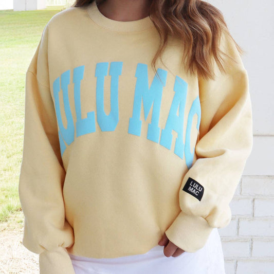 Lulu Mac Puff Sweatshirt — Butter/Light Blue