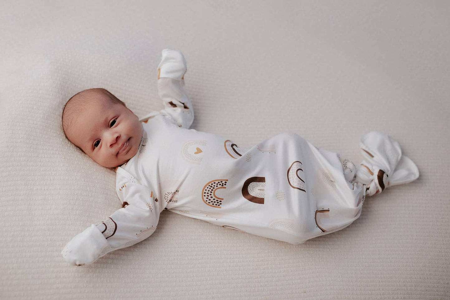 Rainbow Knotted Baby Gown (Newborn - 3 Months)
