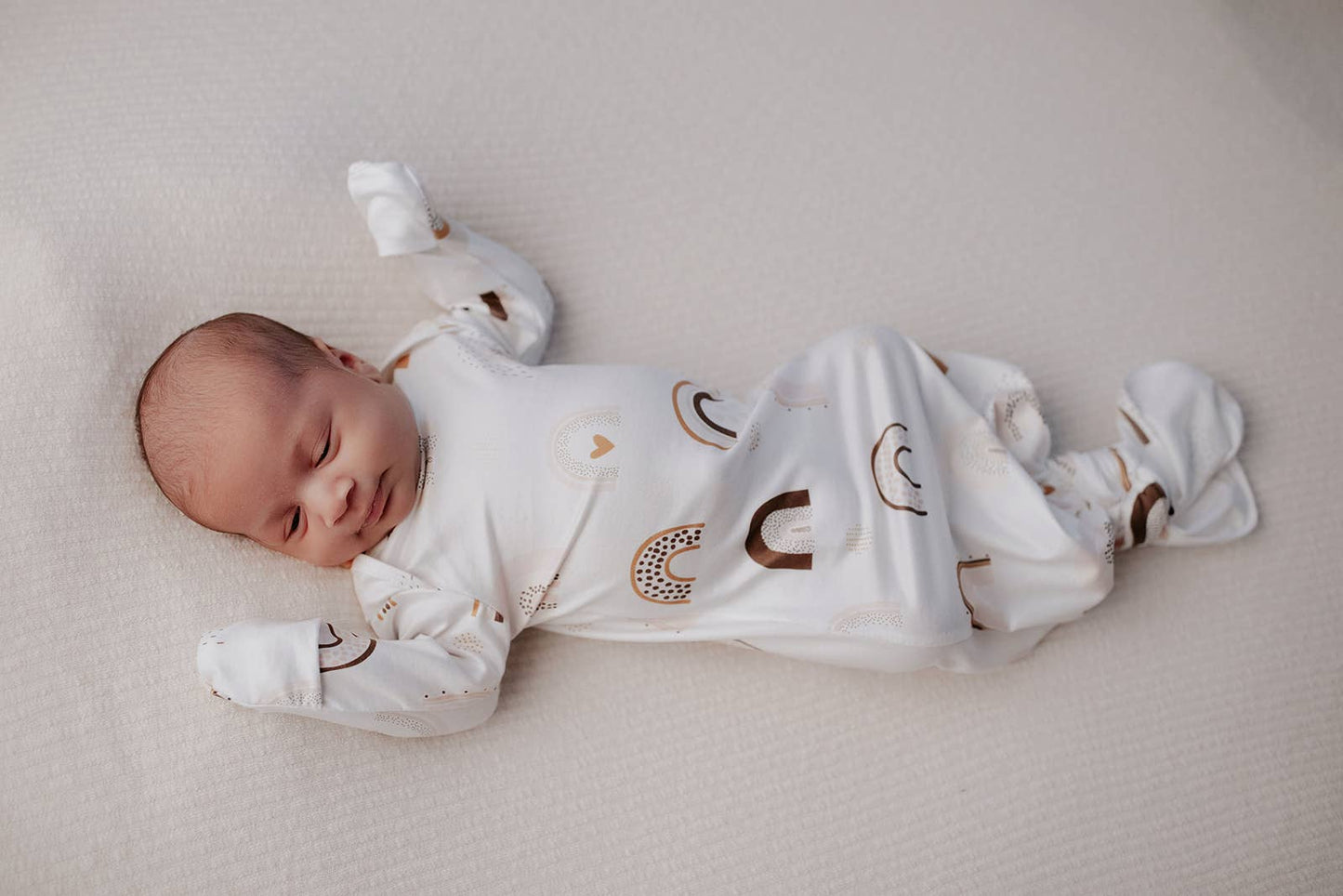 Rainbow Knotted Baby Gown (Newborn - 3 Months)