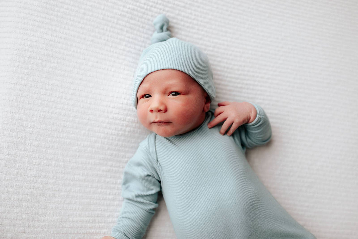 Blue Bird Knotted Baby Gown (Newborn - 3 Months)