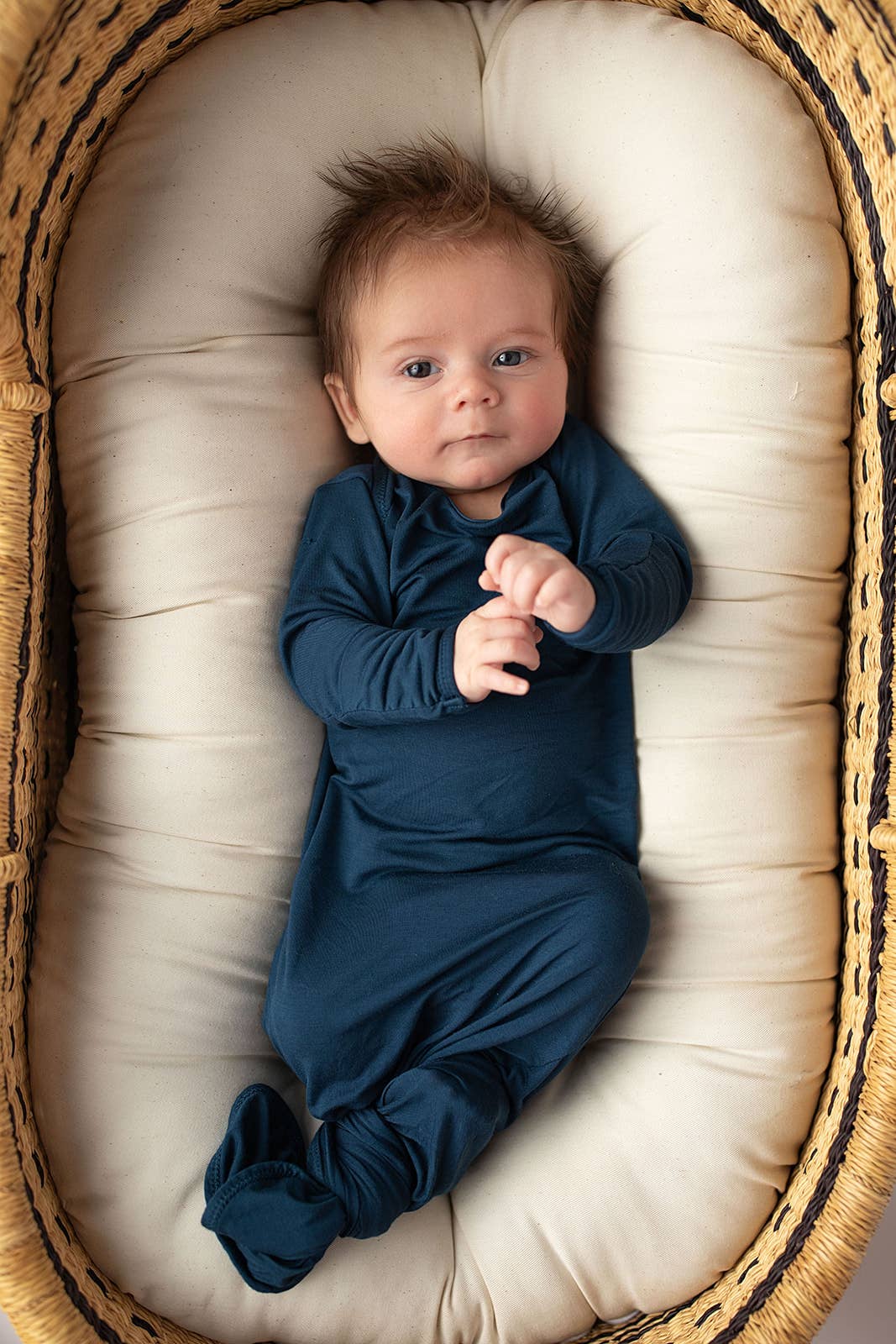Navy Blue Knotted Baby Gown (Newborn - 3 Months)