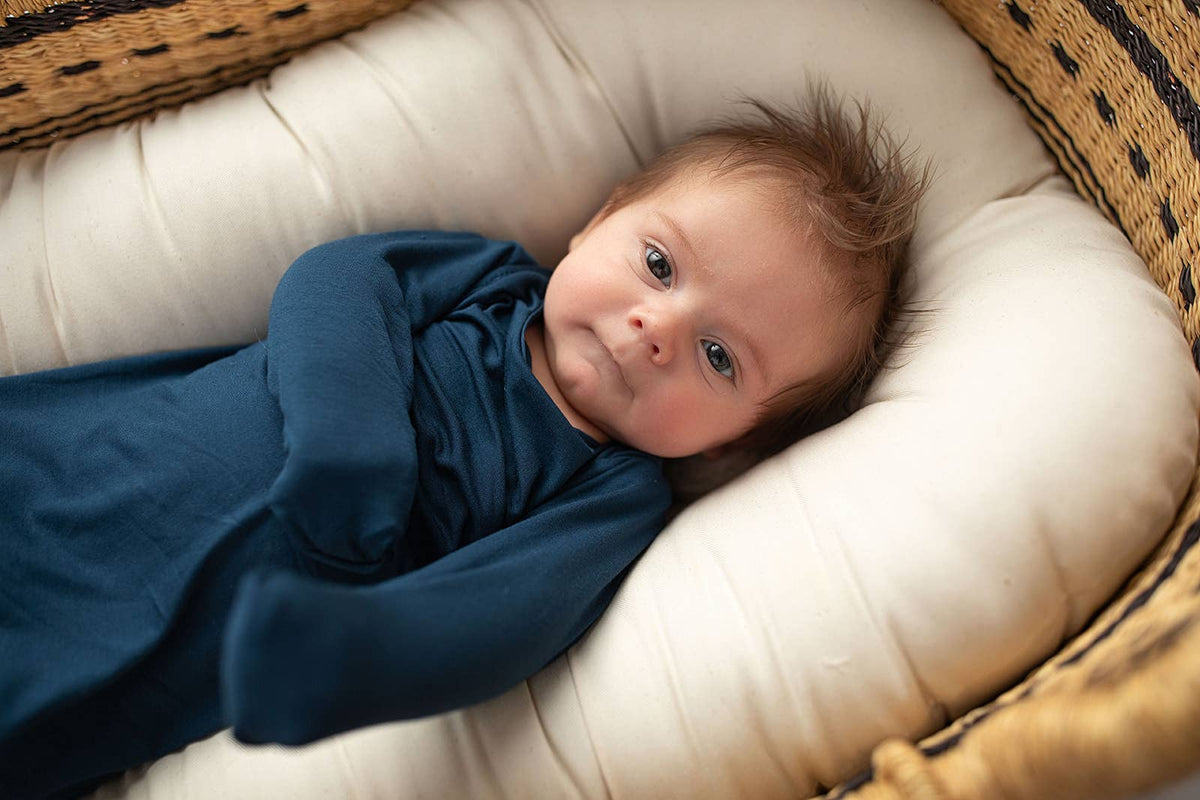 Navy Blue Knotted Baby Gown (Newborn - 3 Months)
