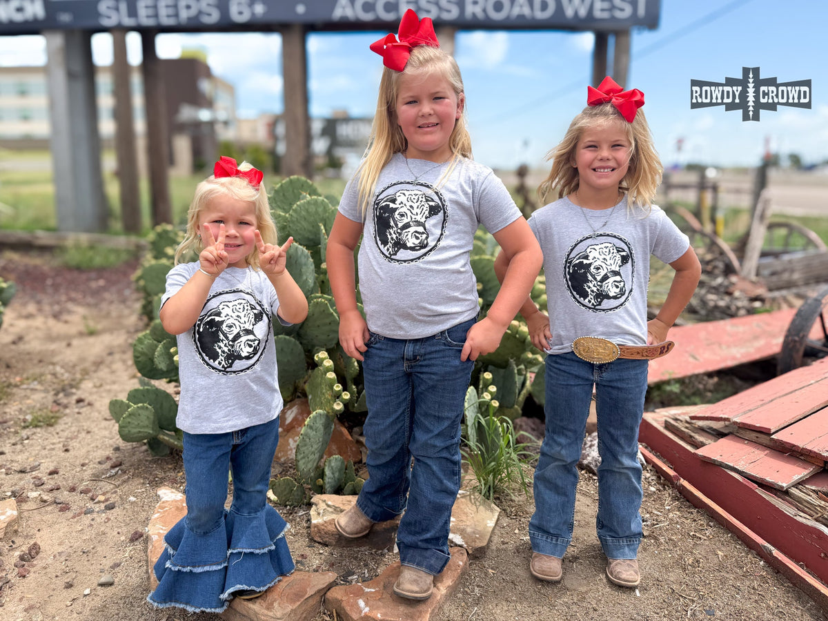 KIDS Happy Hereford Tee- GREY