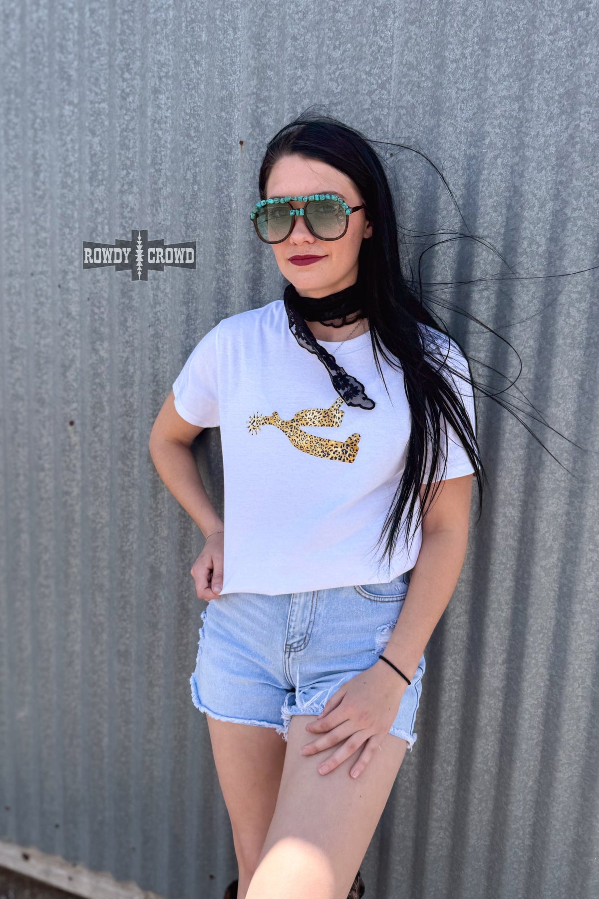Leopard Spur Tee- WHITE