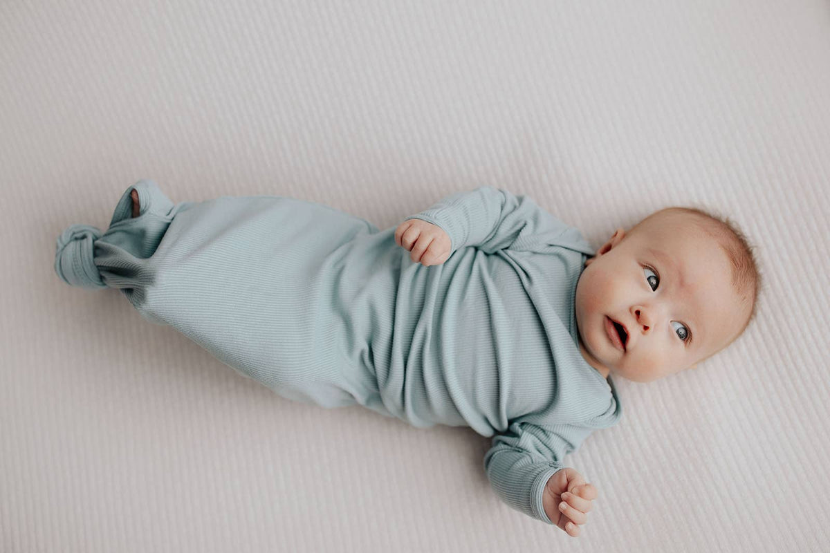 Blue Bird Knotted Baby Gown (Newborn - 3 Months)