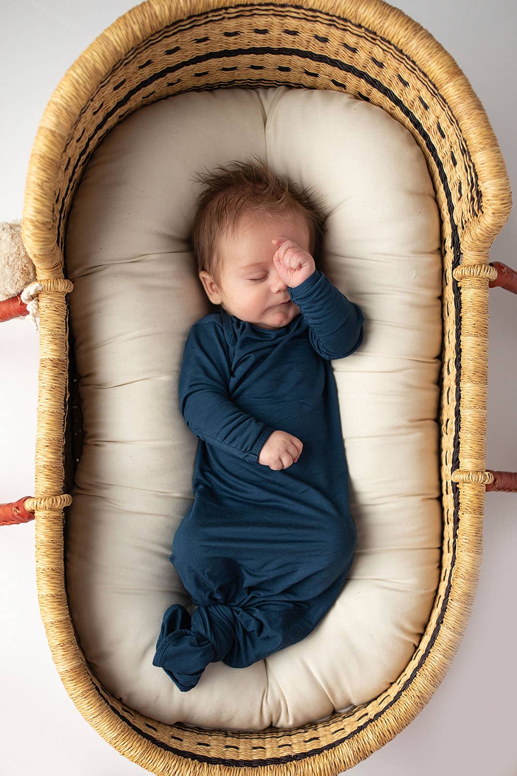 Navy Blue Knotted Baby Gown (Newborn - 3 Months)