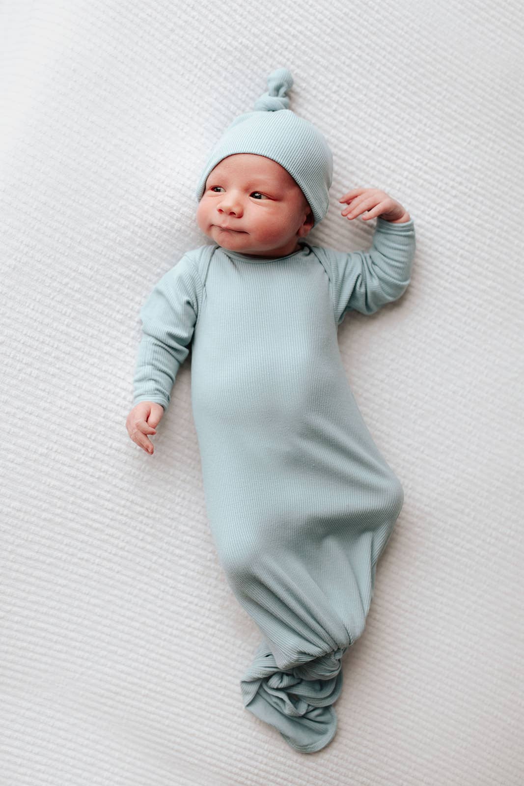 Blue Bird Knotted Baby Gown (Newborn - 3 Months)