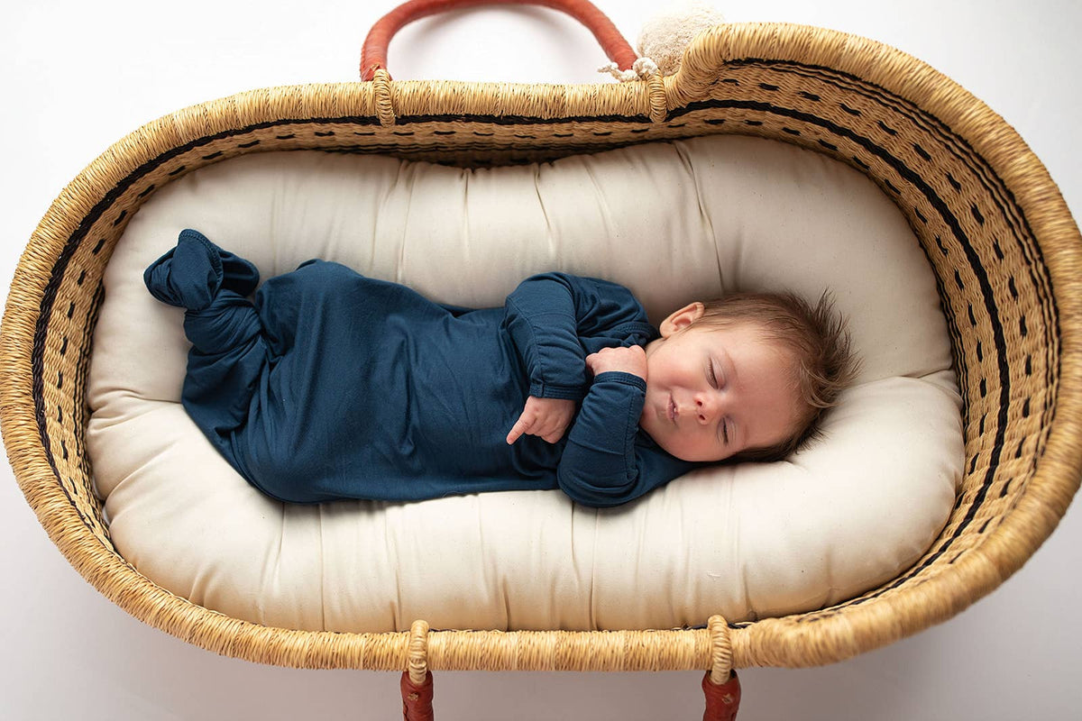 Navy Blue Knotted Baby Gown (Newborn - 3 Months)