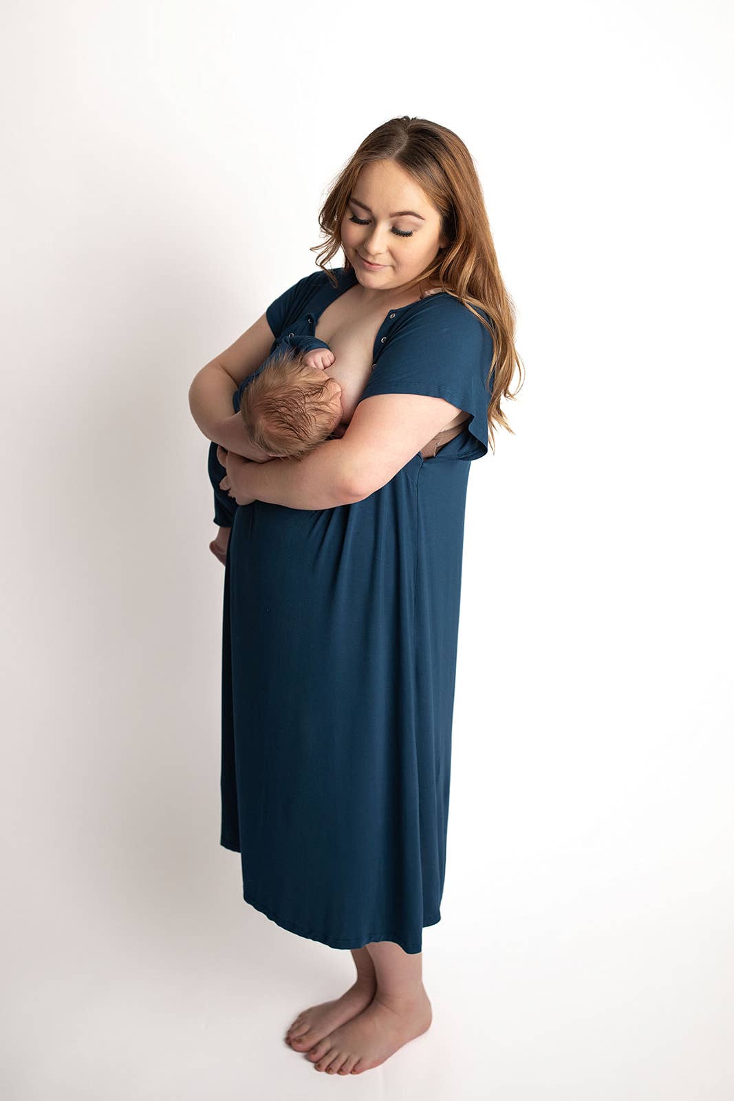 Navy Blue Knotted Baby Gown (Newborn - 3 Months)