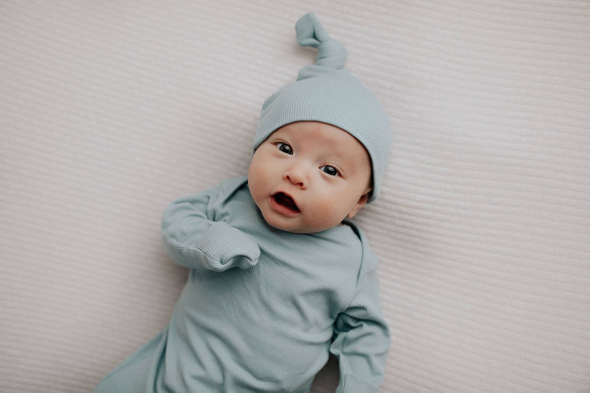 Blue Bird Knotted Baby Gown (Newborn - 3 Months)